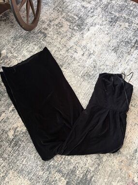 J. Crew Black Velvet Strapless Wide-Leg Jumpsuit